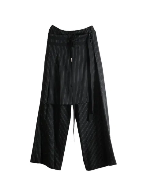 Ann Demeulemeester Marke pinstripe-pattern layered-design trousers