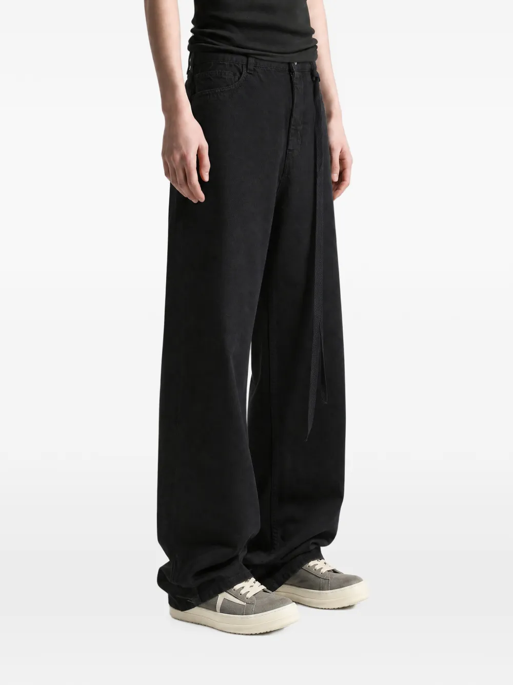 Ann Demeulemeester Modest belted wide-leg jeans Zwart