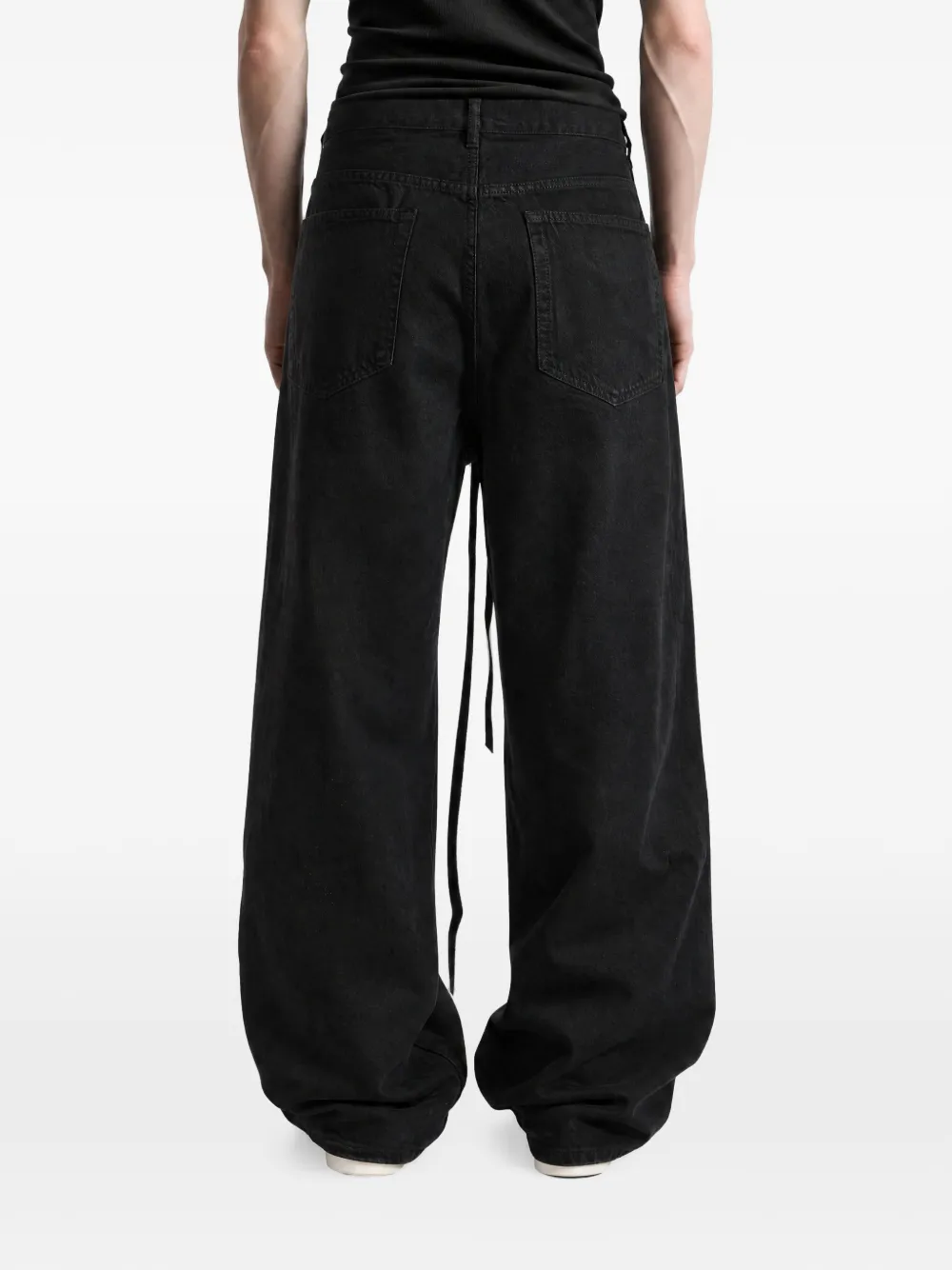 Ann Demeulemeester Modest belted wide-leg jeans Zwart