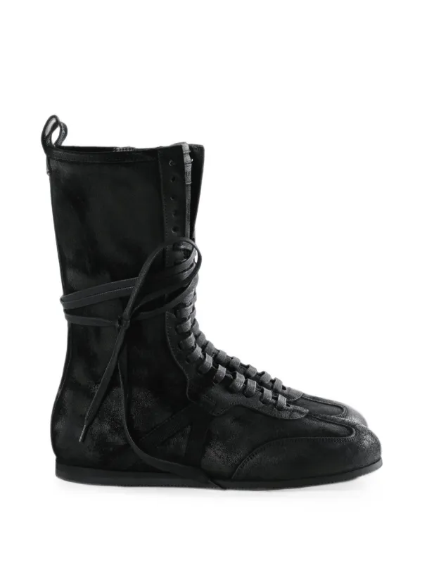 Ann Demeulemeester Lace-up High-top Sneakers in Black