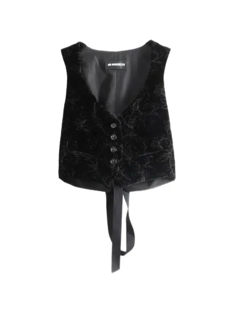 Ann Demeulemeester Diana floral-jacquard cropped waistcoat
