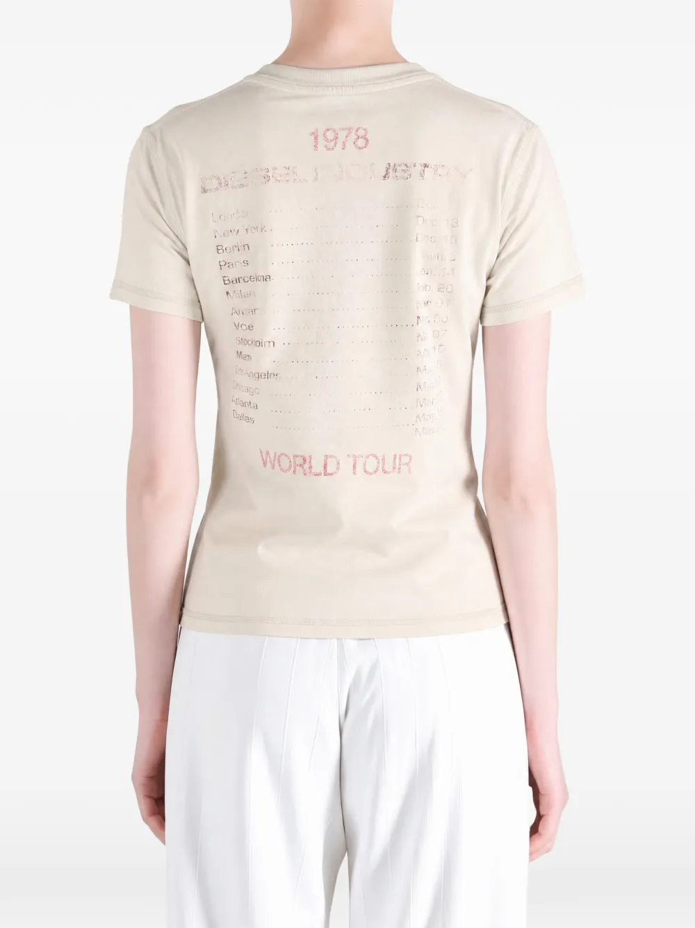 Diesel T-shirt met grafische print Beige