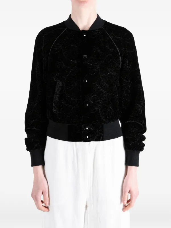 Ann Demeulemeester Arya Floral-pattern Bomber Jacket in Black