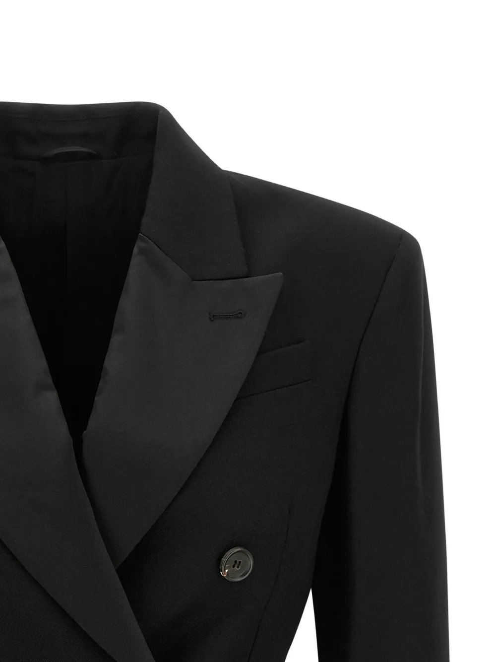 Brunello Cucinelli double-breasted wool blazer Zwart