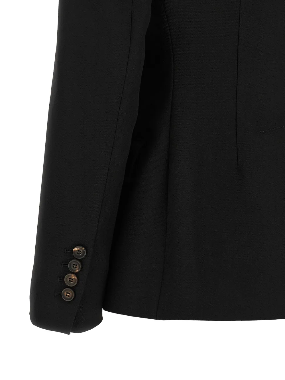Brunello Cucinelli double-breasted wool blazer Zwart