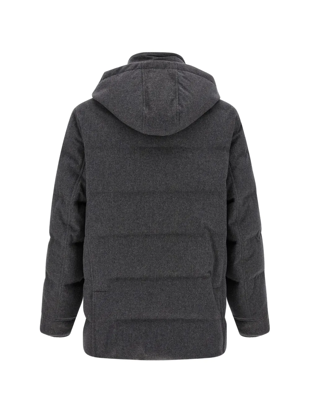 Brunello Cucinelli Gewatteerde wollen parka Grijs