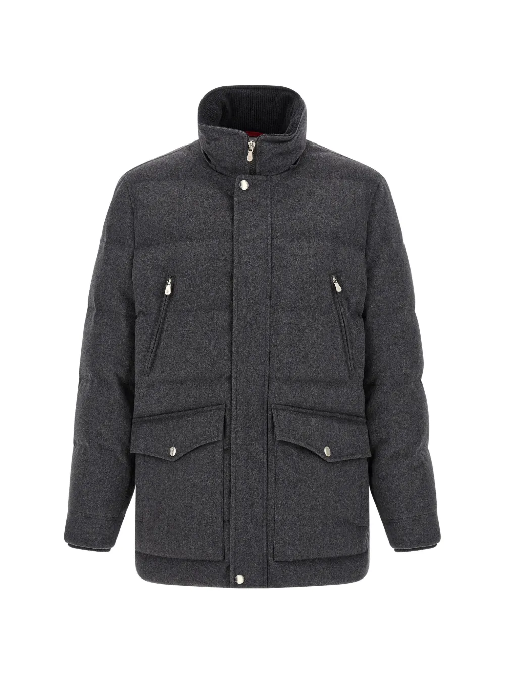 Brunello Cucinelli Gewatteerde wollen parka Grijs