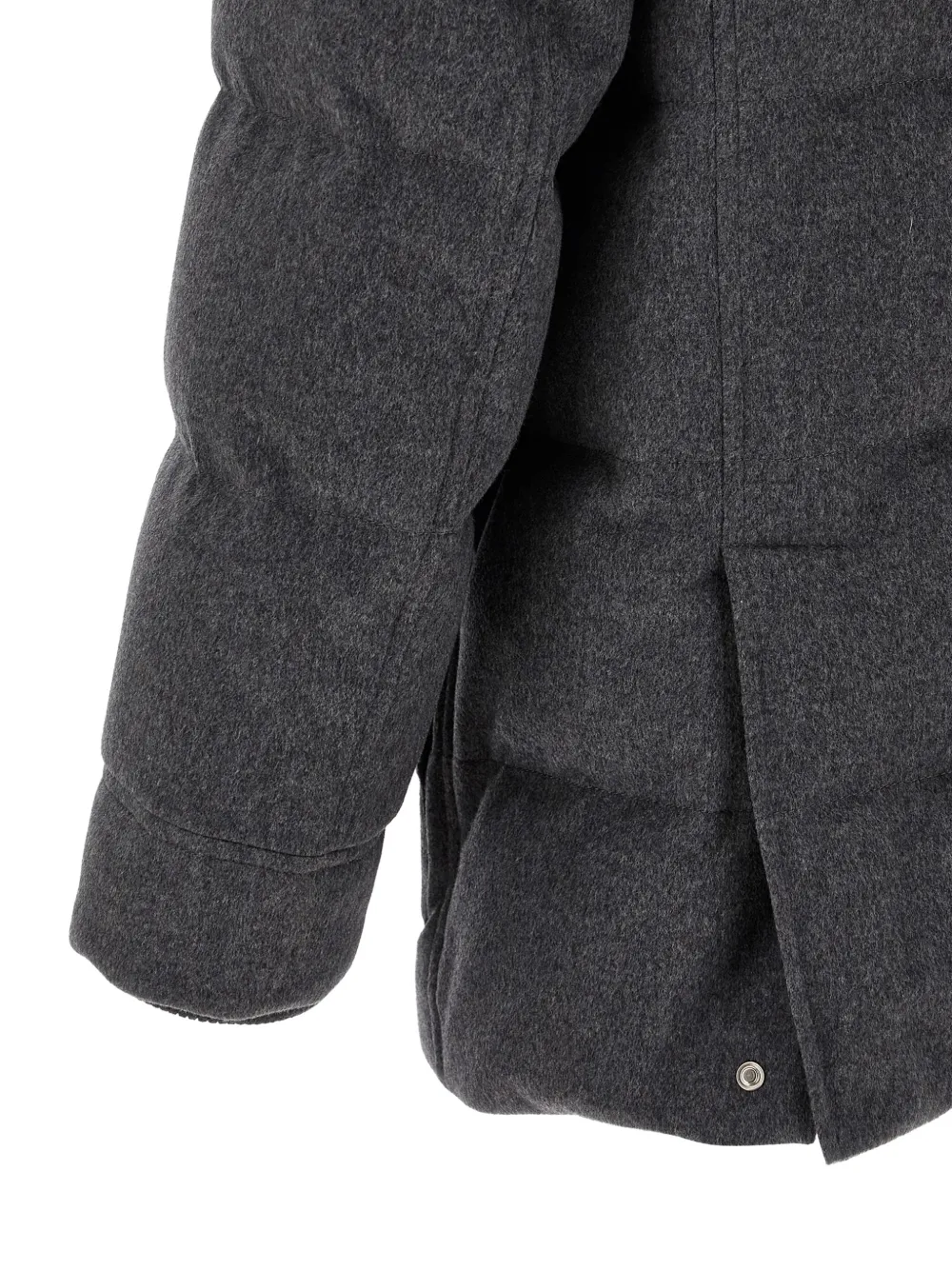Brunello Cucinelli Gewatteerde wollen parka Grijs