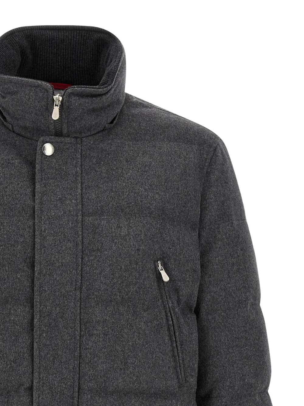 Brunello Cucinelli Gewatteerde wollen parka Grijs
