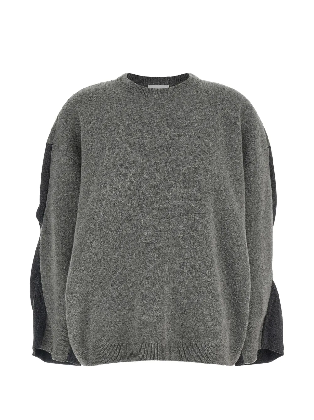 Nude two-tone dropped-shoulder sweater - Grigio