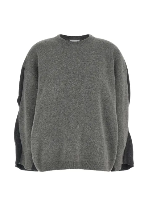 Nude two-tone dropped-shoulder sweater