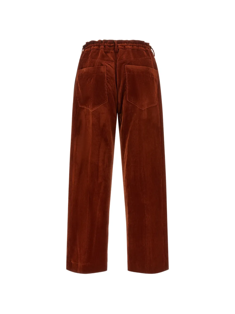 Nude Broek met fluwelen afwerking en trekkoord Rood