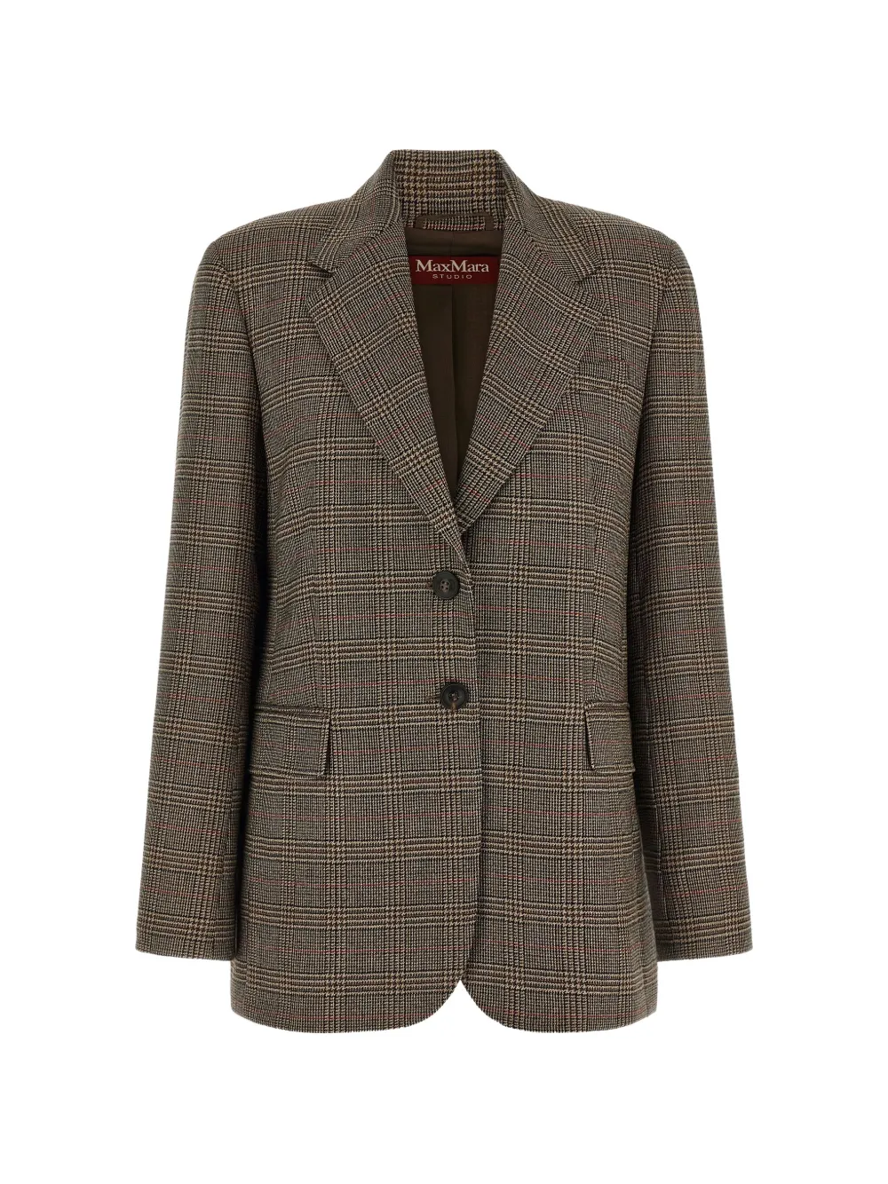 Max Mara check-pattern single-breasted blazer Bruin