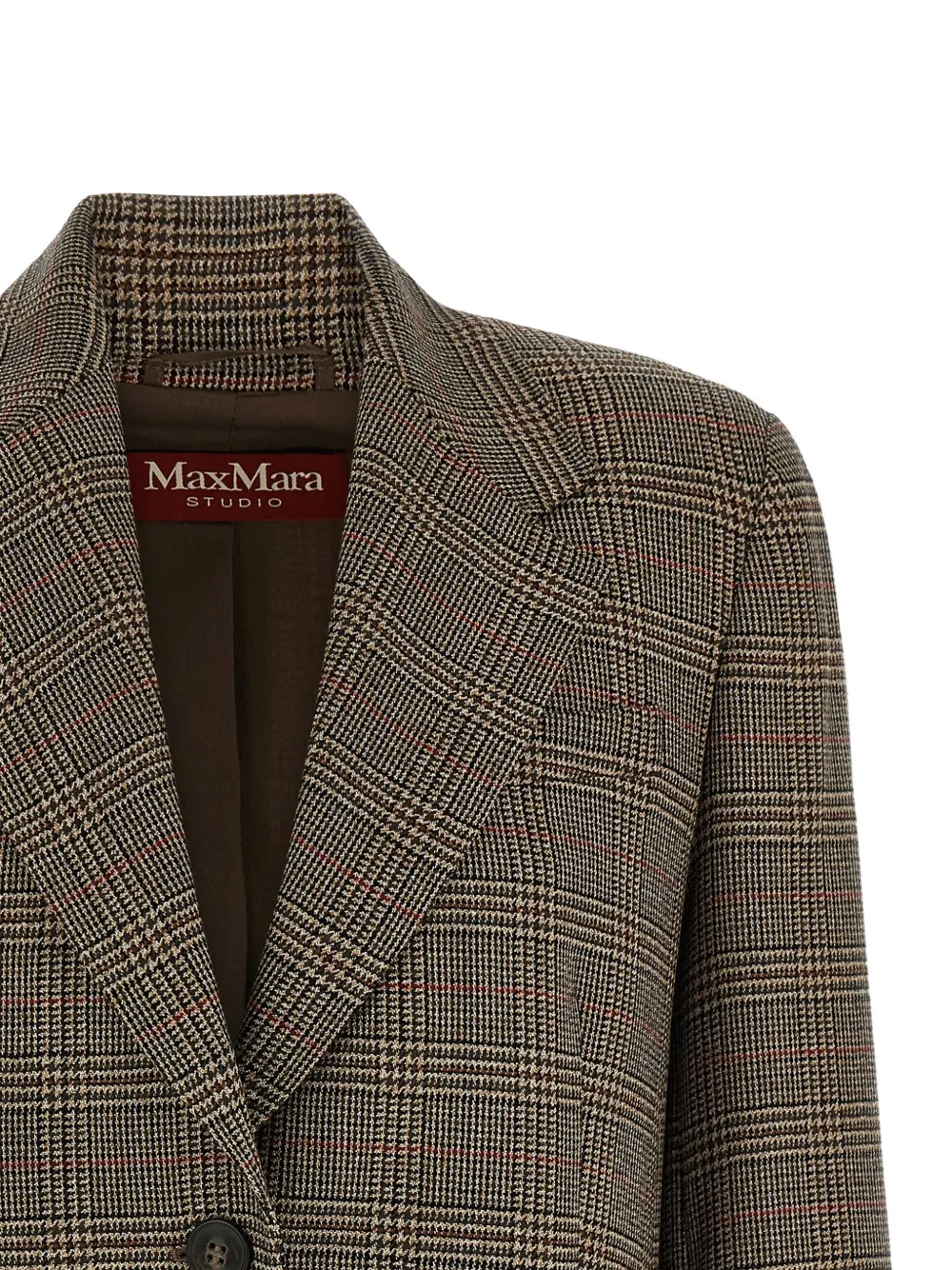 Max Mara check-pattern single-breasted blazer Bruin