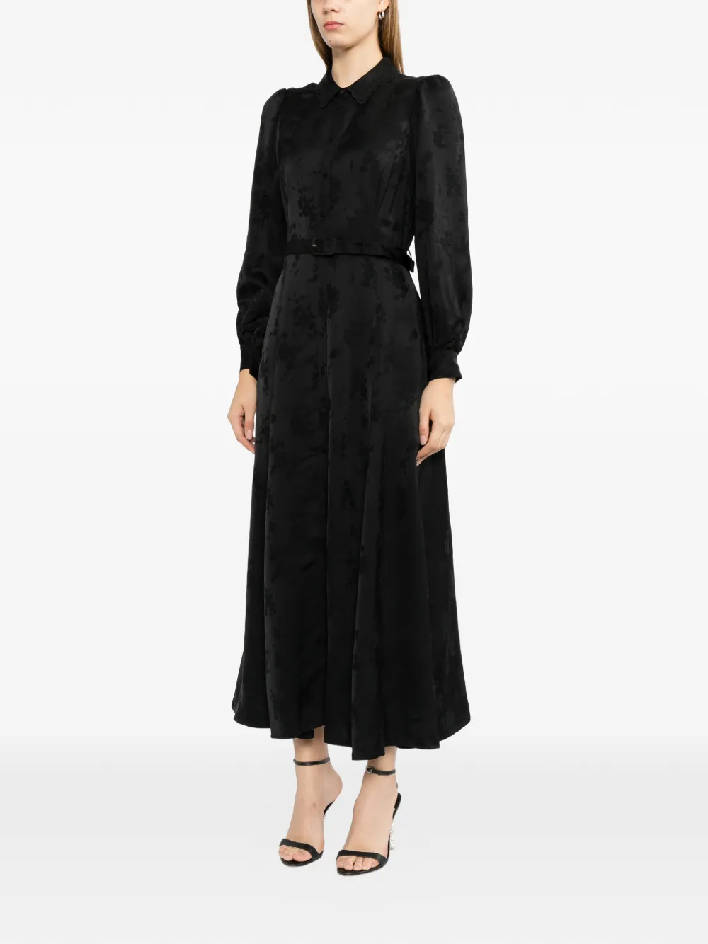 Needle & Thread Charlotte jacquard blousejurk Zwart