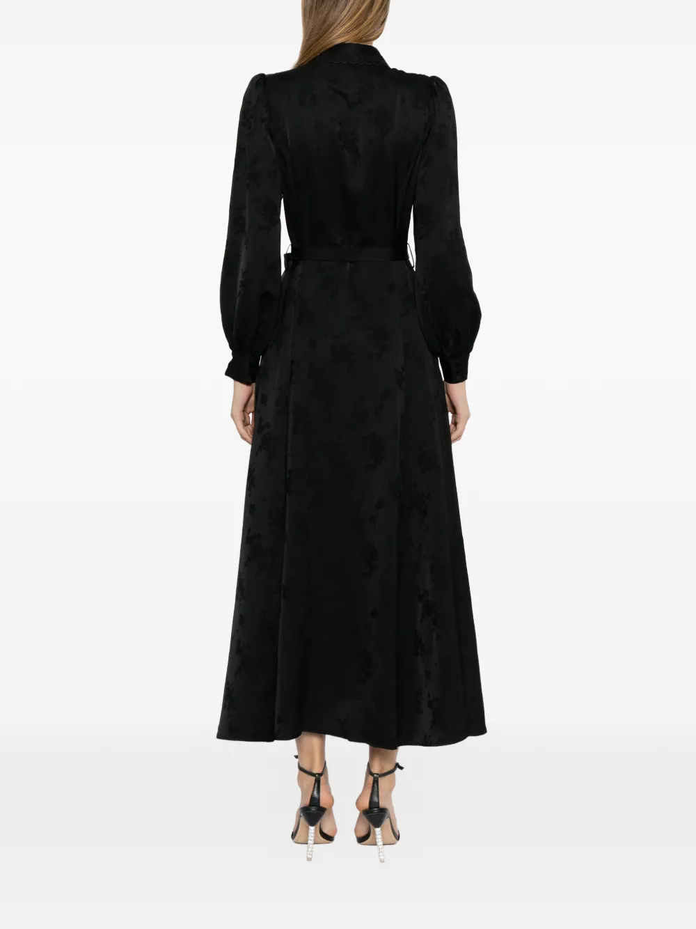 Needle & Thread Charlotte jacquard blousejurk Zwart