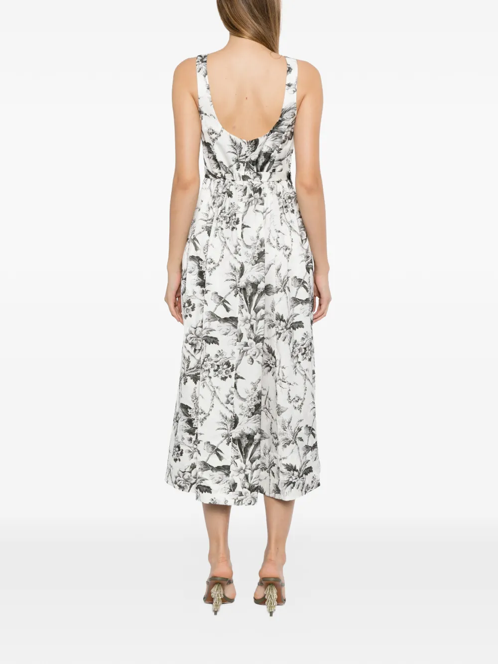 Needle & Thread Marie Toile De Jouy jacquard ballerina-jurk Wit