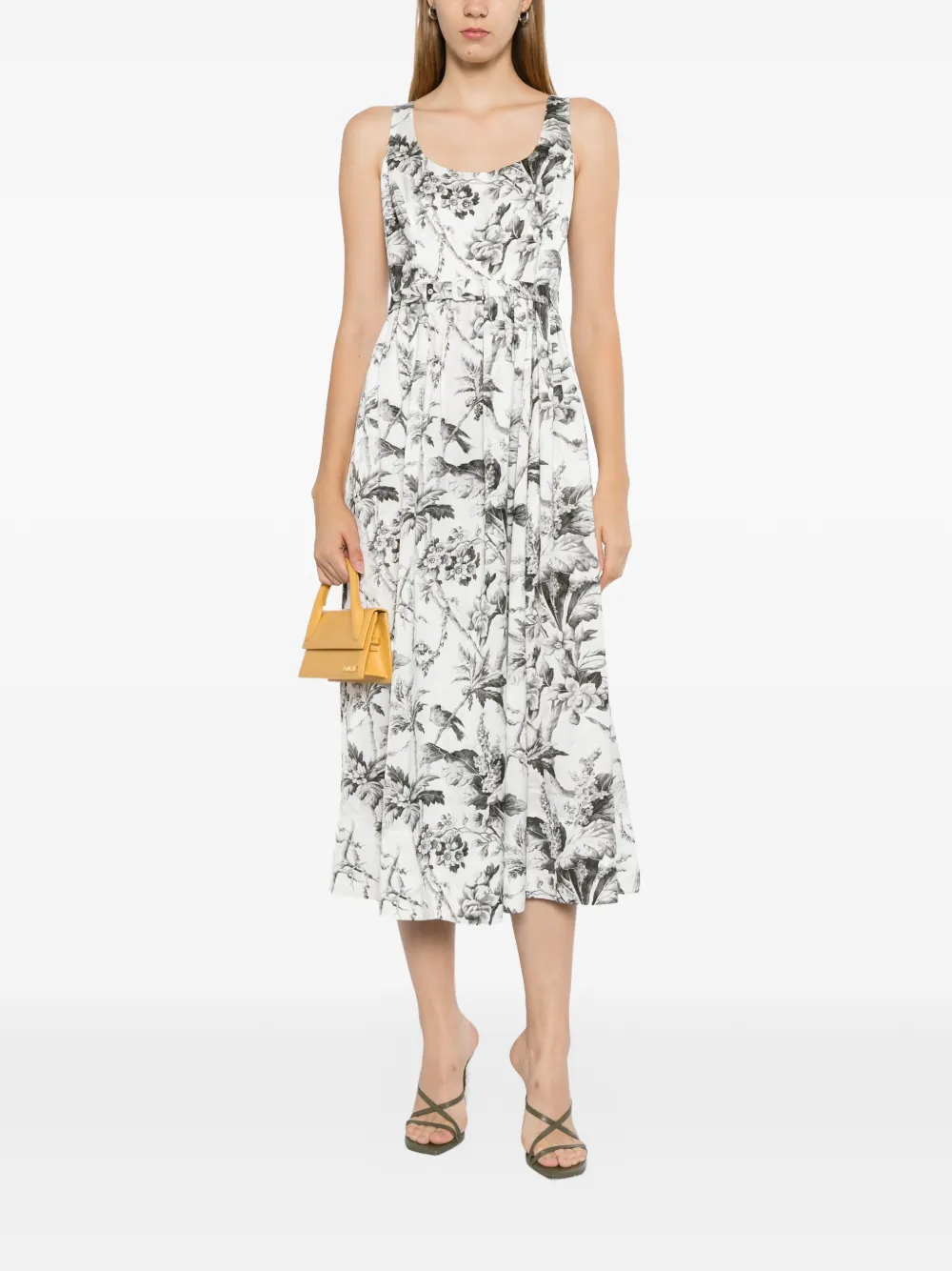 Needle & Thread Marie Toile De Jouy jacquard ballerina-jurk Wit
