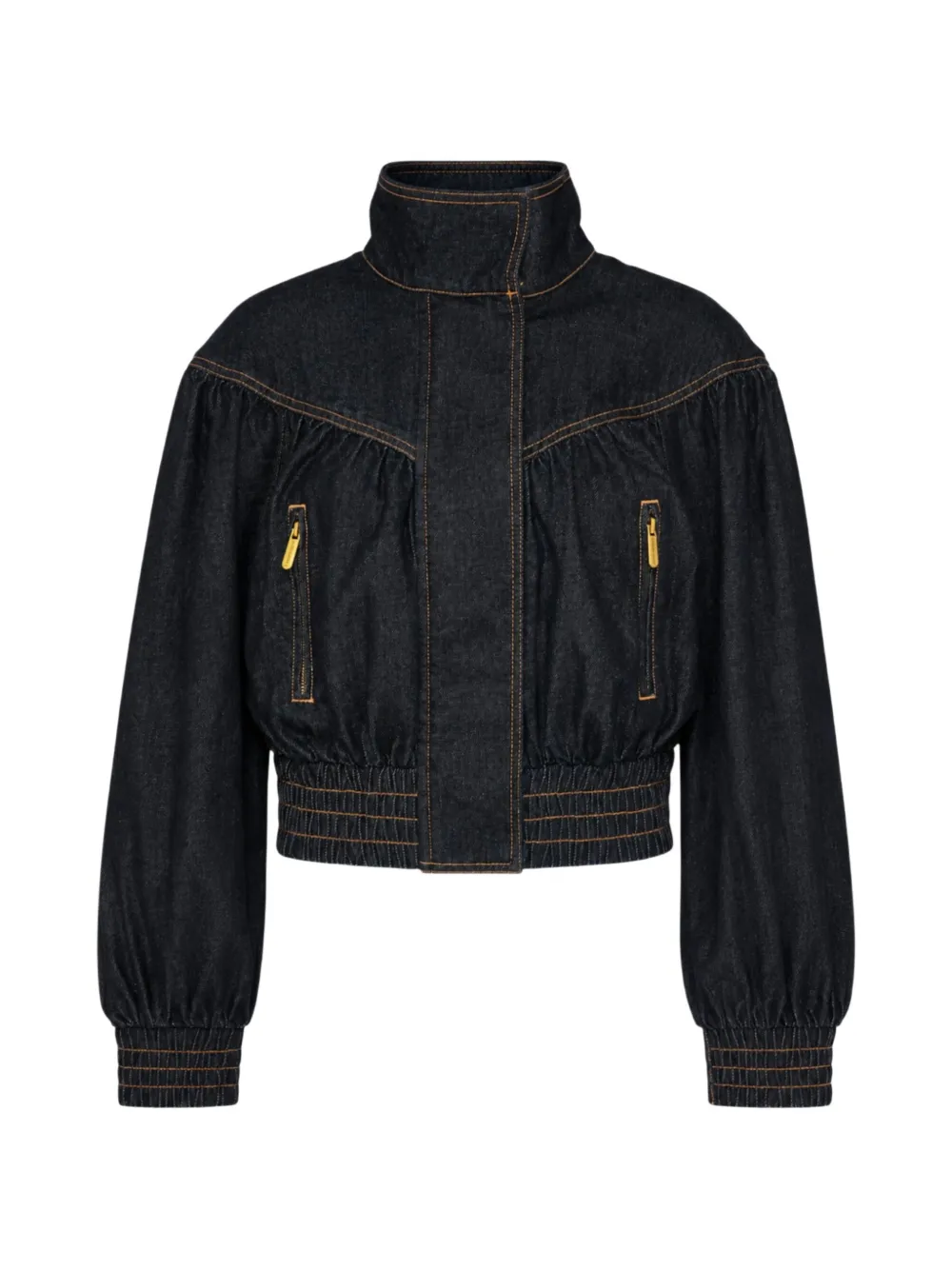 Zimmermann Bow-detail Denim Jacket In Blue