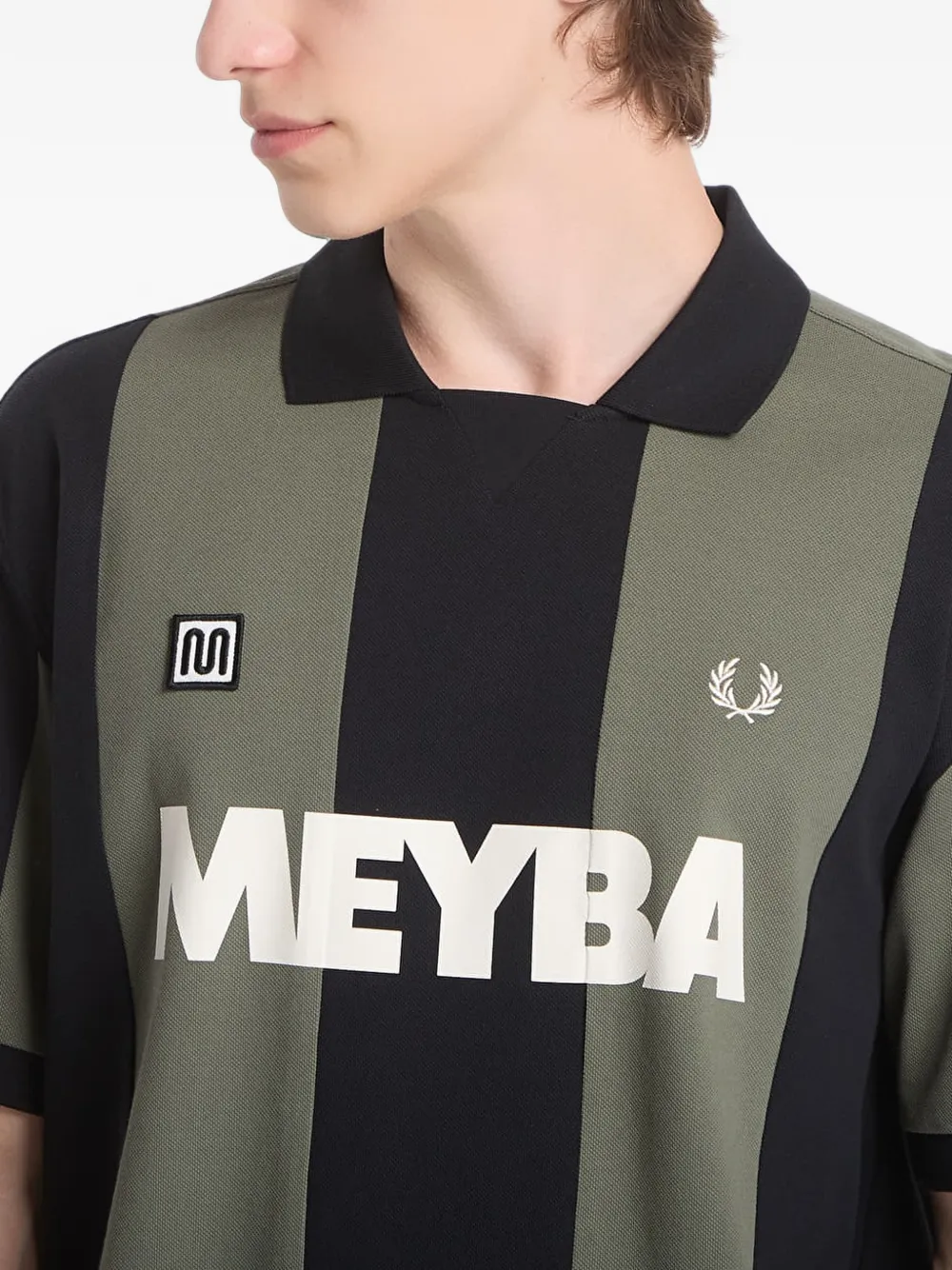 Fred Perry Meyba gestreept T-shirt Zwart