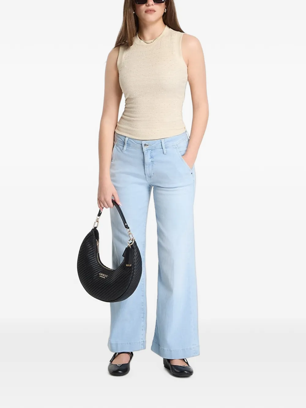 GUESS USA Jeans met wijde pijpen Blauw