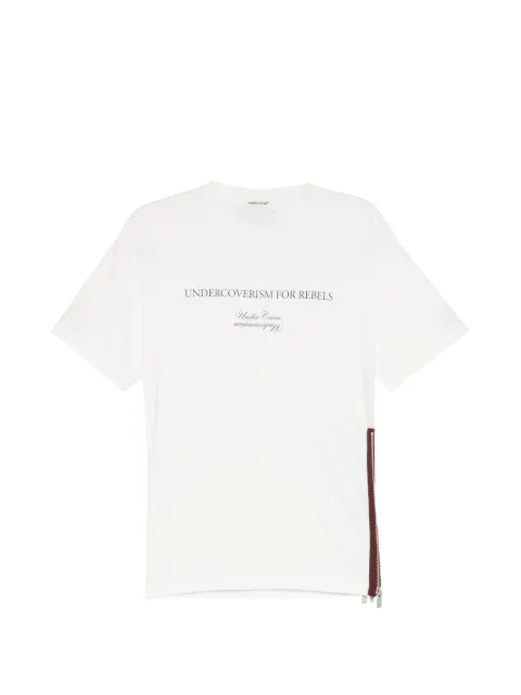 Undercover slogan-print zip-detail T-shirt