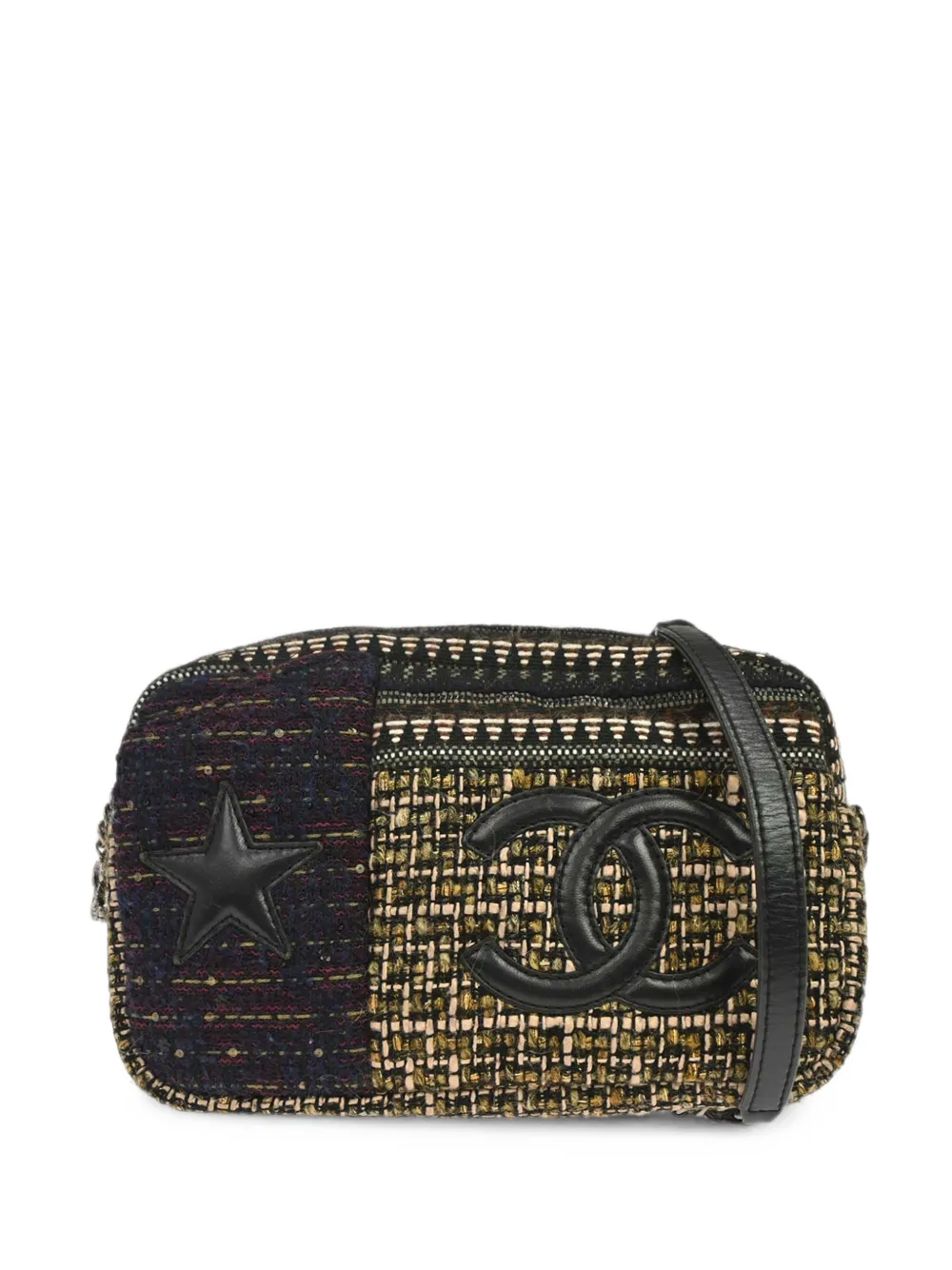 CHANEL Pre-Owned 2014-2015 Paris Dallas CC tweed shoulder bag - Nero
