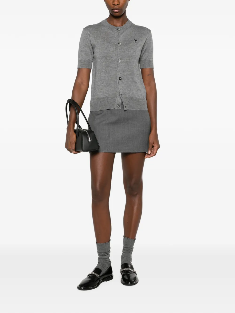 AMI Paris Ami De Coeur vest met korte mouwen Grijs