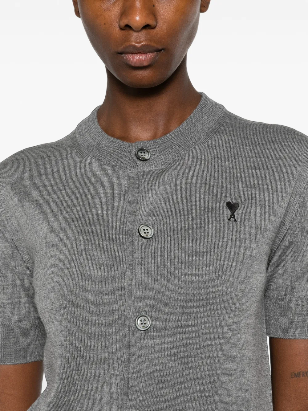AMI Paris Ami De Coeur vest met korte mouwen Grijs