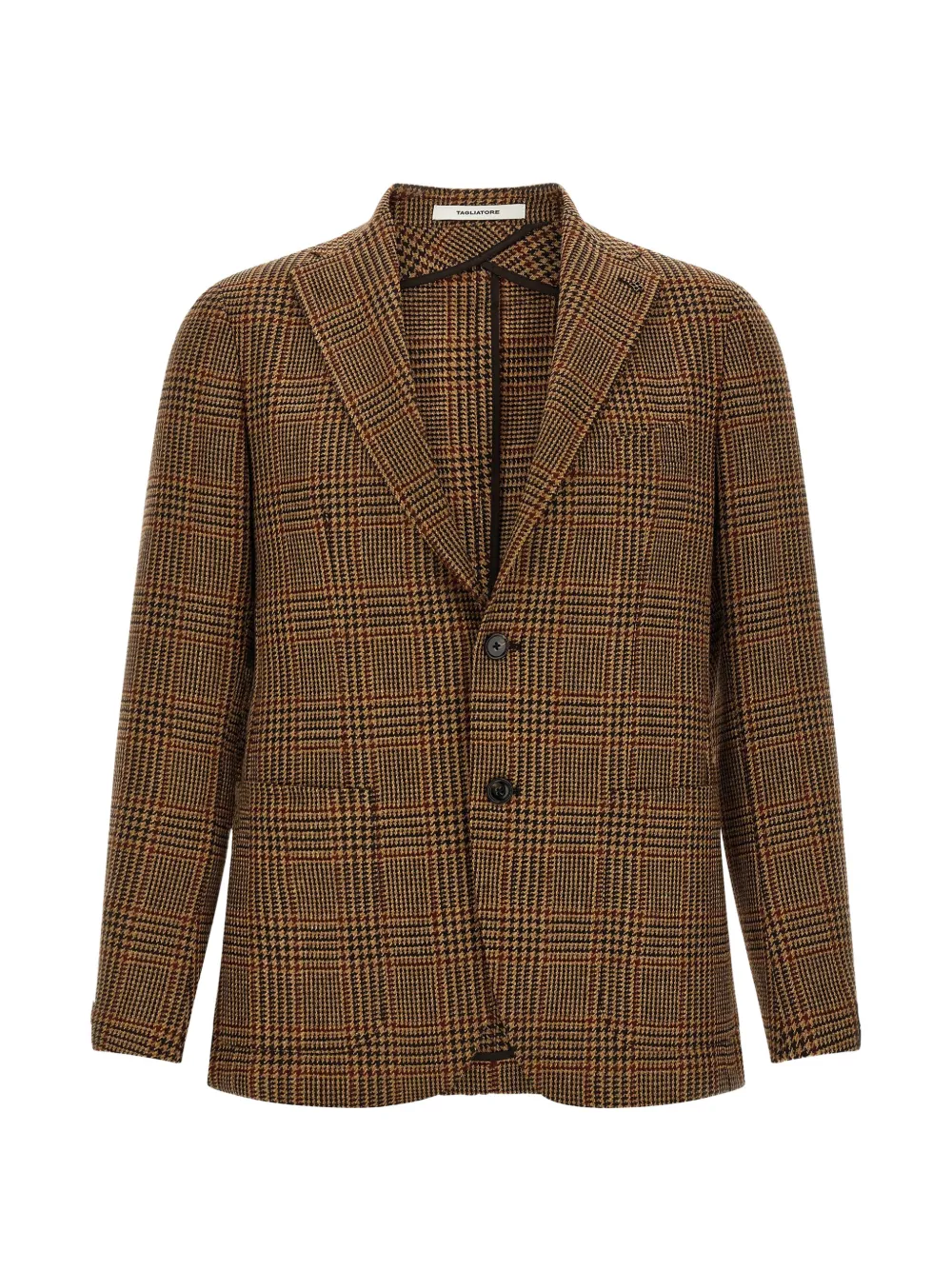 Tagliatore Montecarlo Prince Of Wales Blazer In Brown
