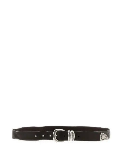 Zerbini Claudio Trittico engraved leather belt
