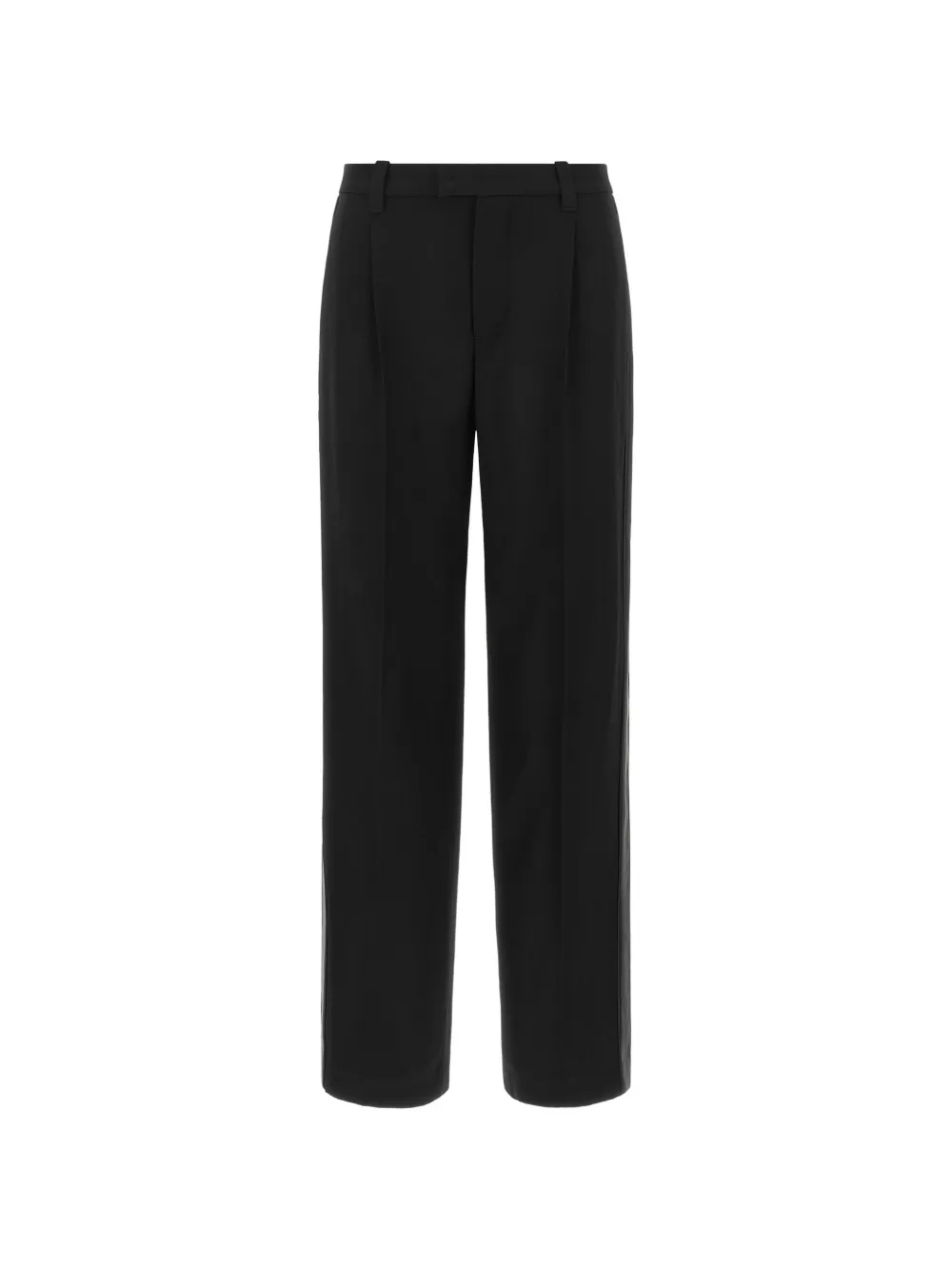 Brunello Cucinelli Monile Pleated Wool Trousers In Schwarz