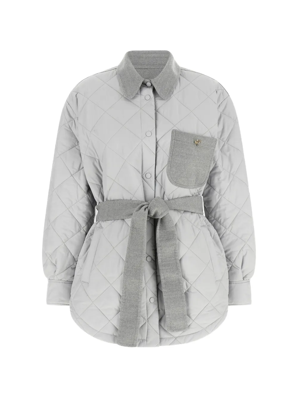 Fabiana Filippi quilted belted jacket - Grigio