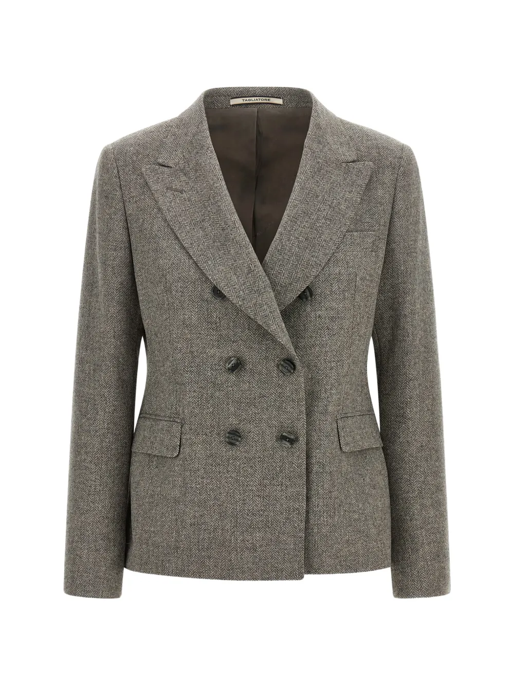 Tagliatore Coreen Herringbone Double-breasted Blazer In Grau