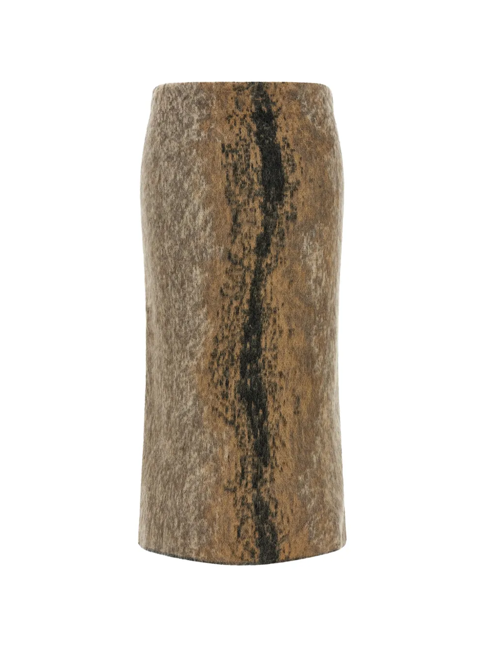 Nude brushed abstract-motif midi skirt - Marrone