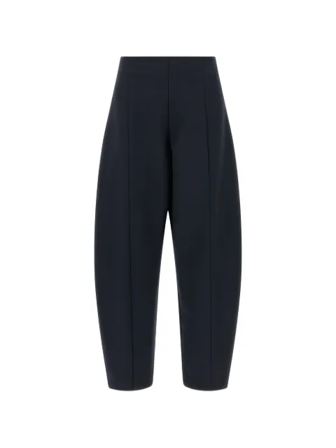 Nude tapered-leg trousers
