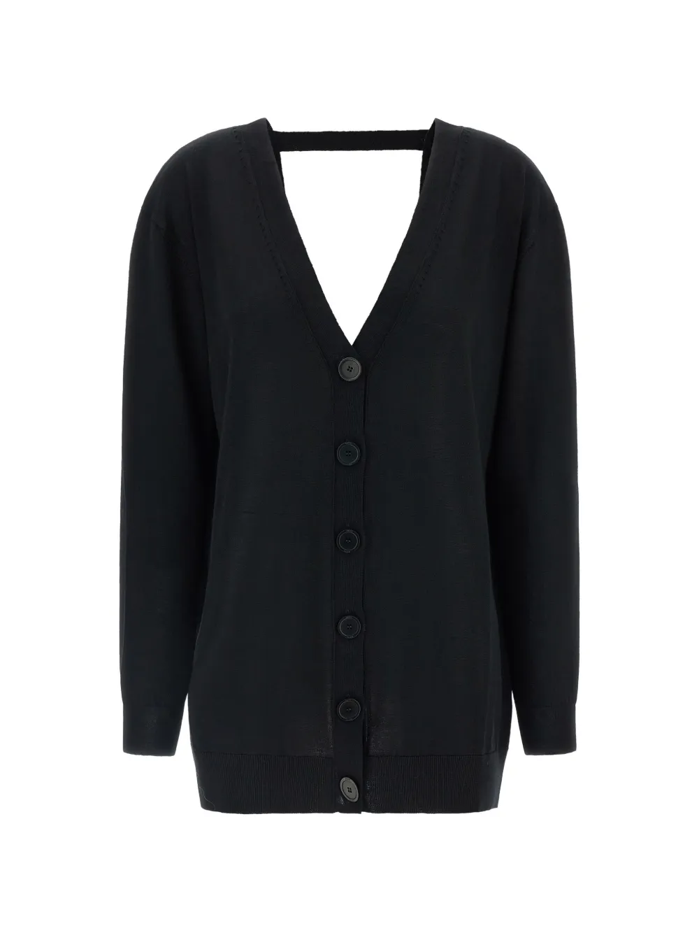 Nude V-neck button-up cardigan