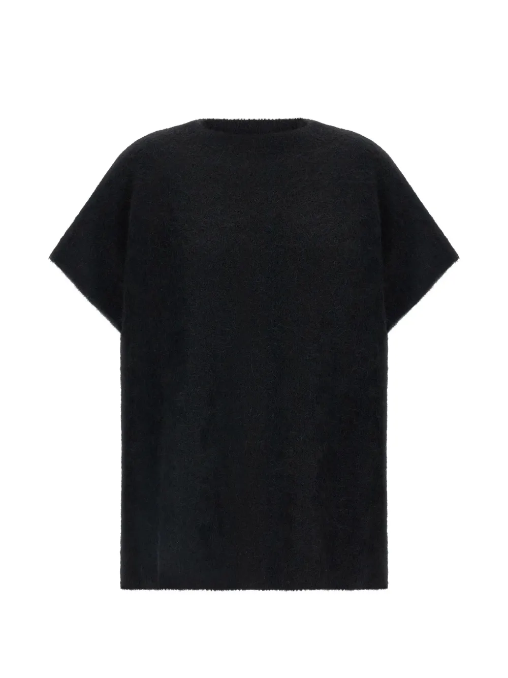 Nude brushed alpaca-blend short-sleeve sweater - Nero