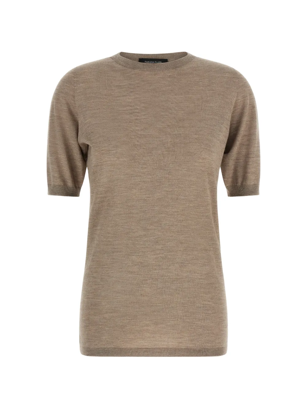 Fabiana Filippi Short-sleeve Knit T-shirt In Brown
