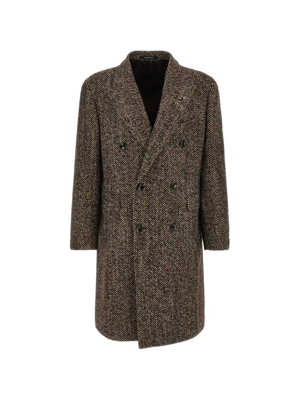 Tagliatore Londra herringbone double-breasted coat - Marrone
