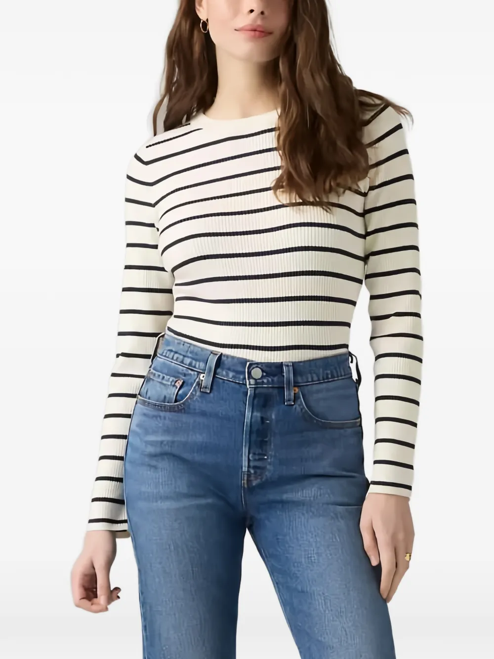 Levi's striped ribbed sweater Wit