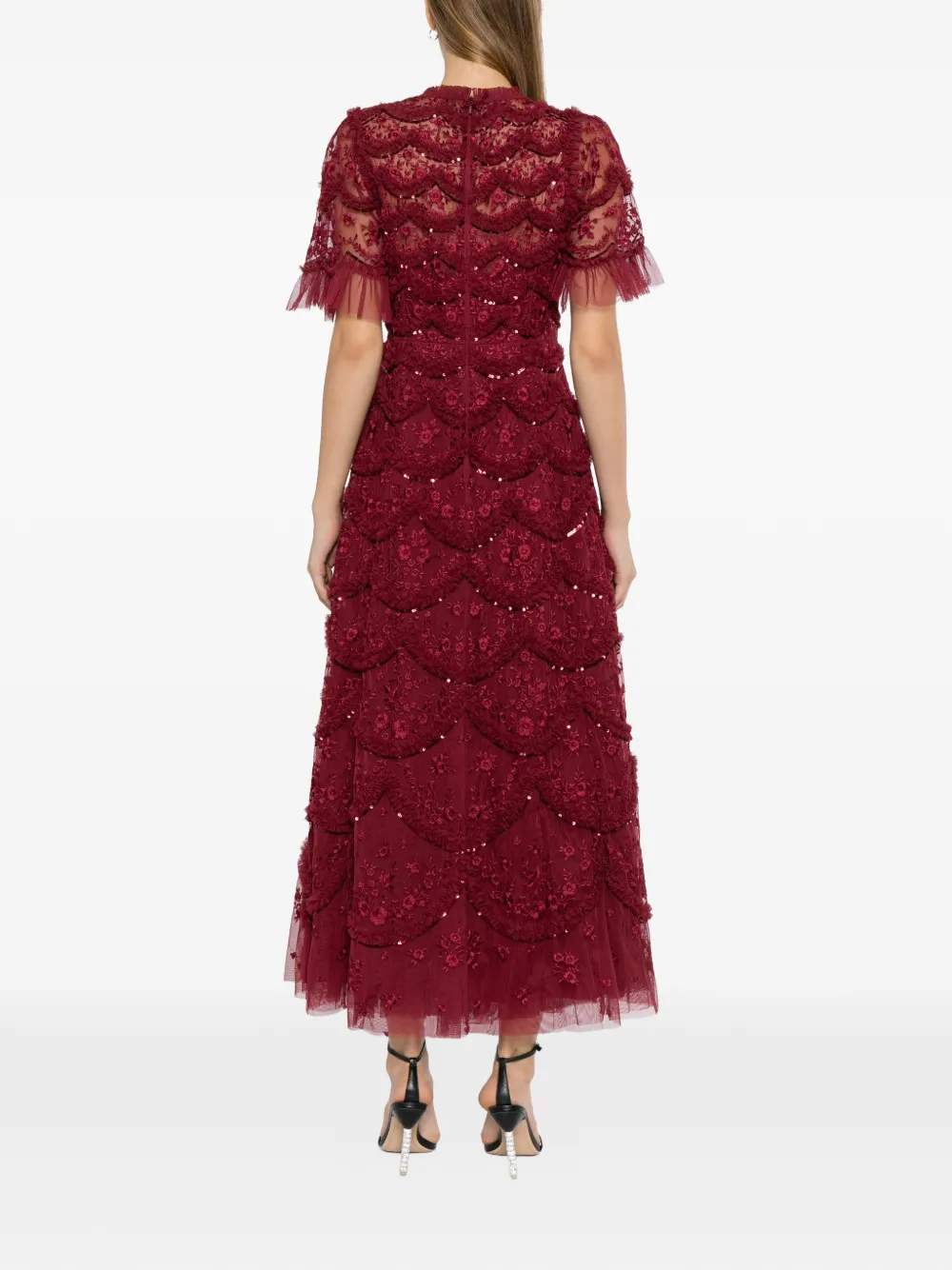 Needle & Thread Lily Bloom enkellange jurk Rood