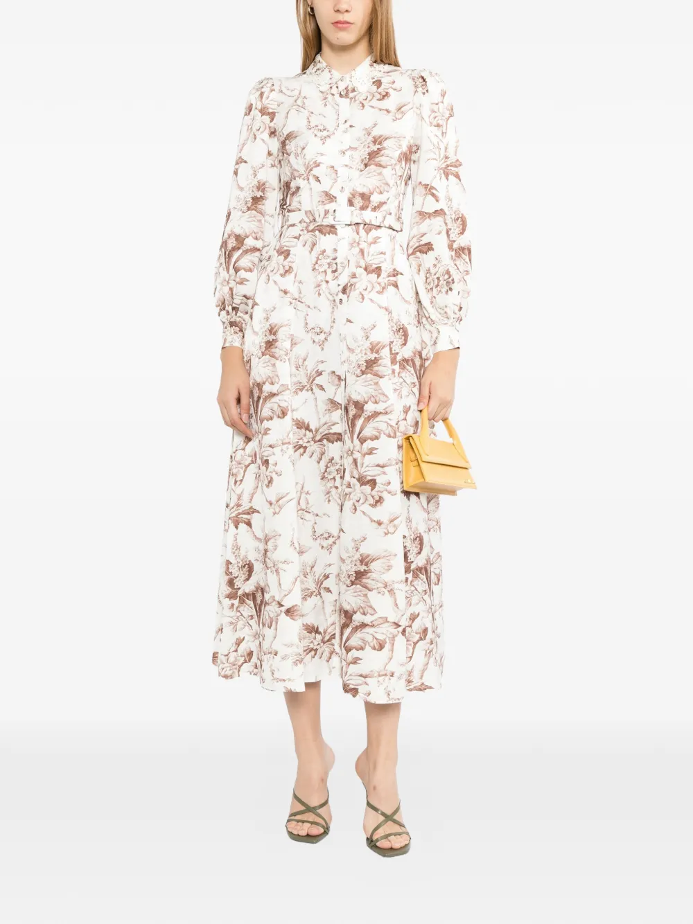 Needle & Thread Marie Toile De Jouy jacquard blousejurk Wit