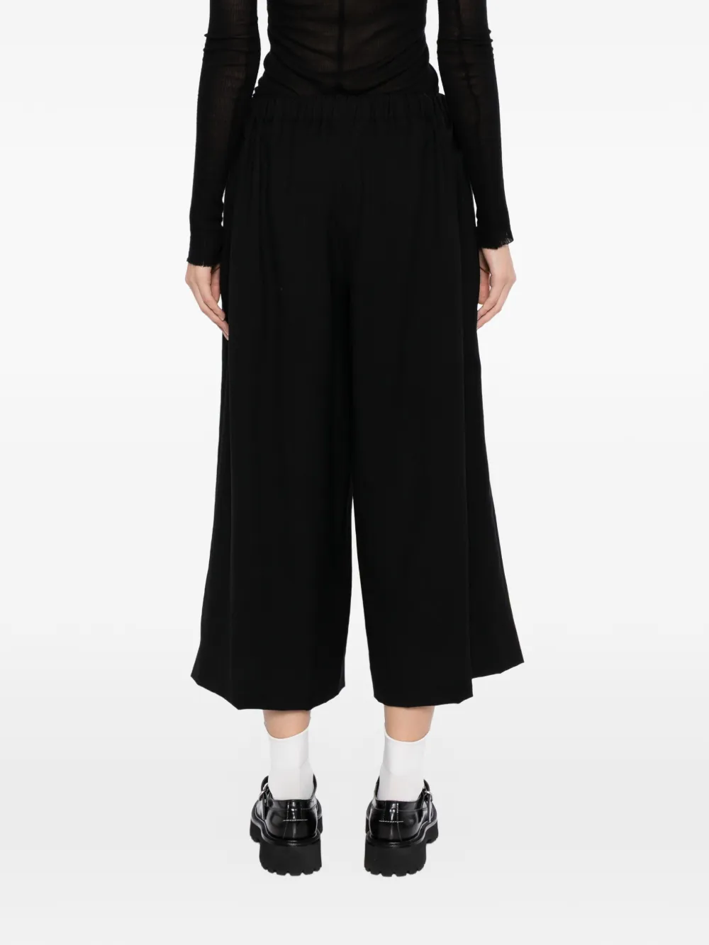 Comme Des Garçons Cropped broek met elastische taille Zwart