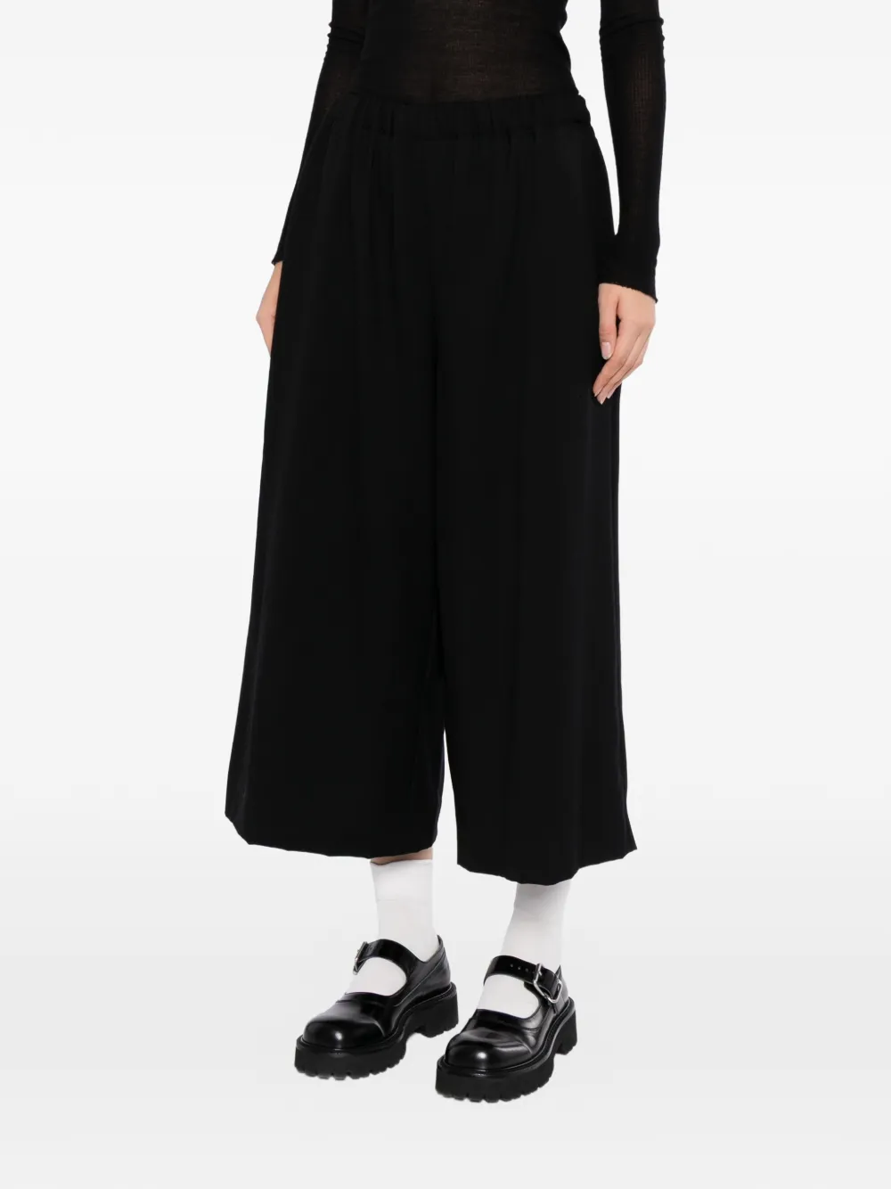 Comme Des Garçons Cropped broek met elastische taille Zwart