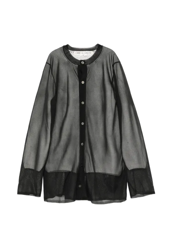 Comme des Garçons Sheer Layered Cardigan in Black