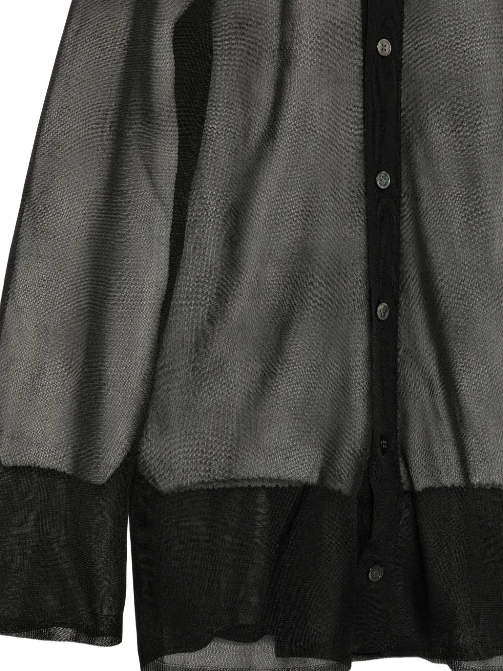 Comme Des Garçons Sheer Layered Cardigan in Black, view 3