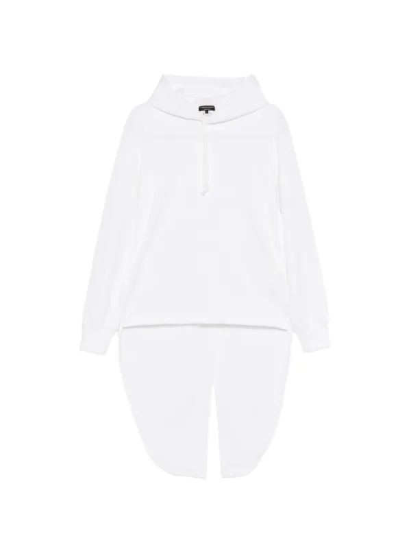 Comme des Garçons Asymmetric-hem Hoodie in White