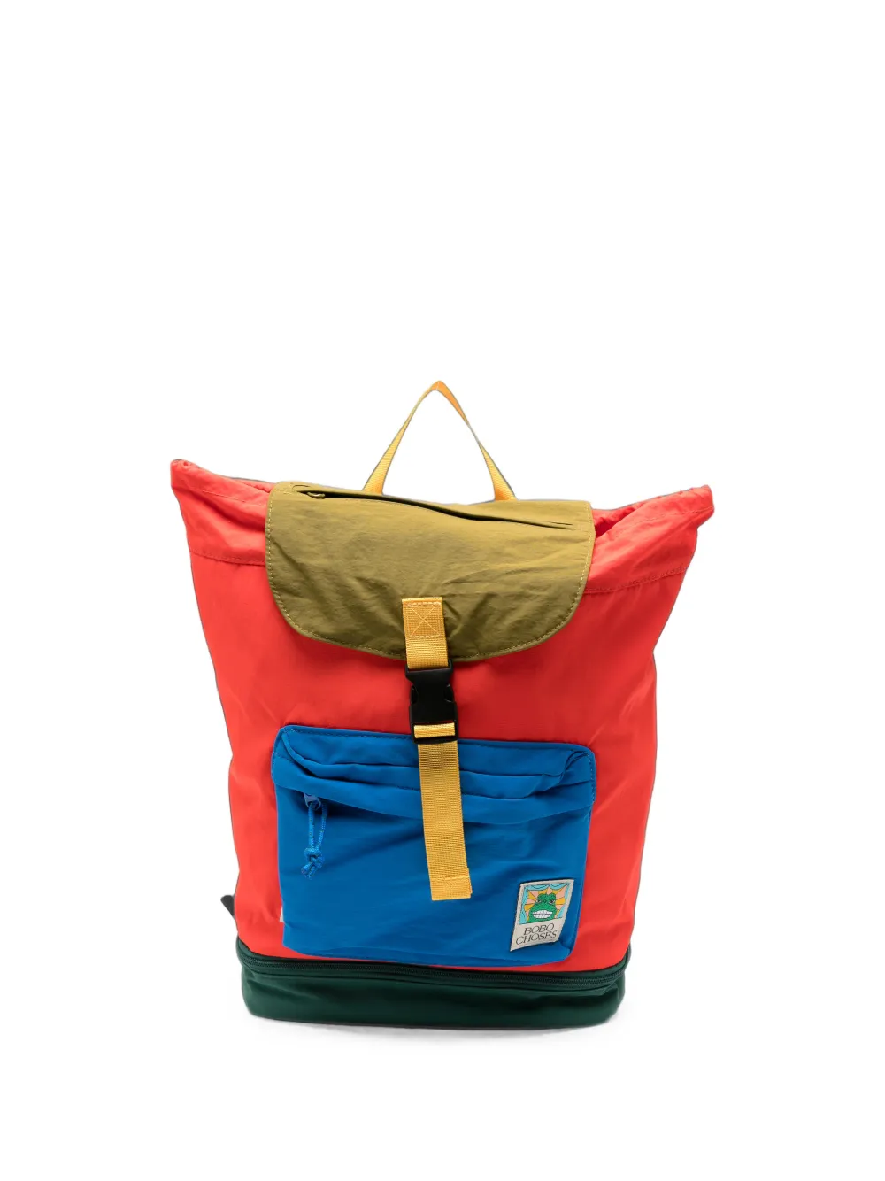Bobo Choses colour-block buckle-fastening backpack - Rosso