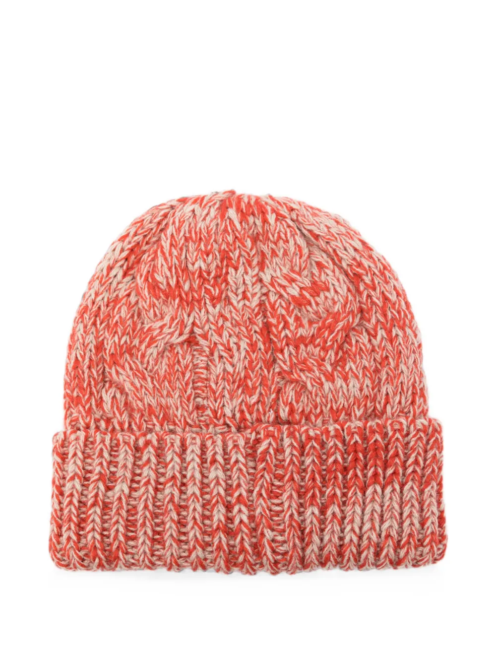 Bobo Choses Kabelgebreide muts met logo-patch Oranje